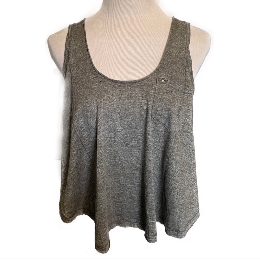 NEW! Free People Gray Open Back Tank Top Sz M